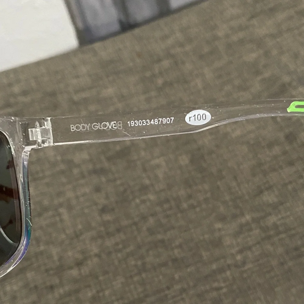 Body Glove Transparent Sunglasses with Green Accents